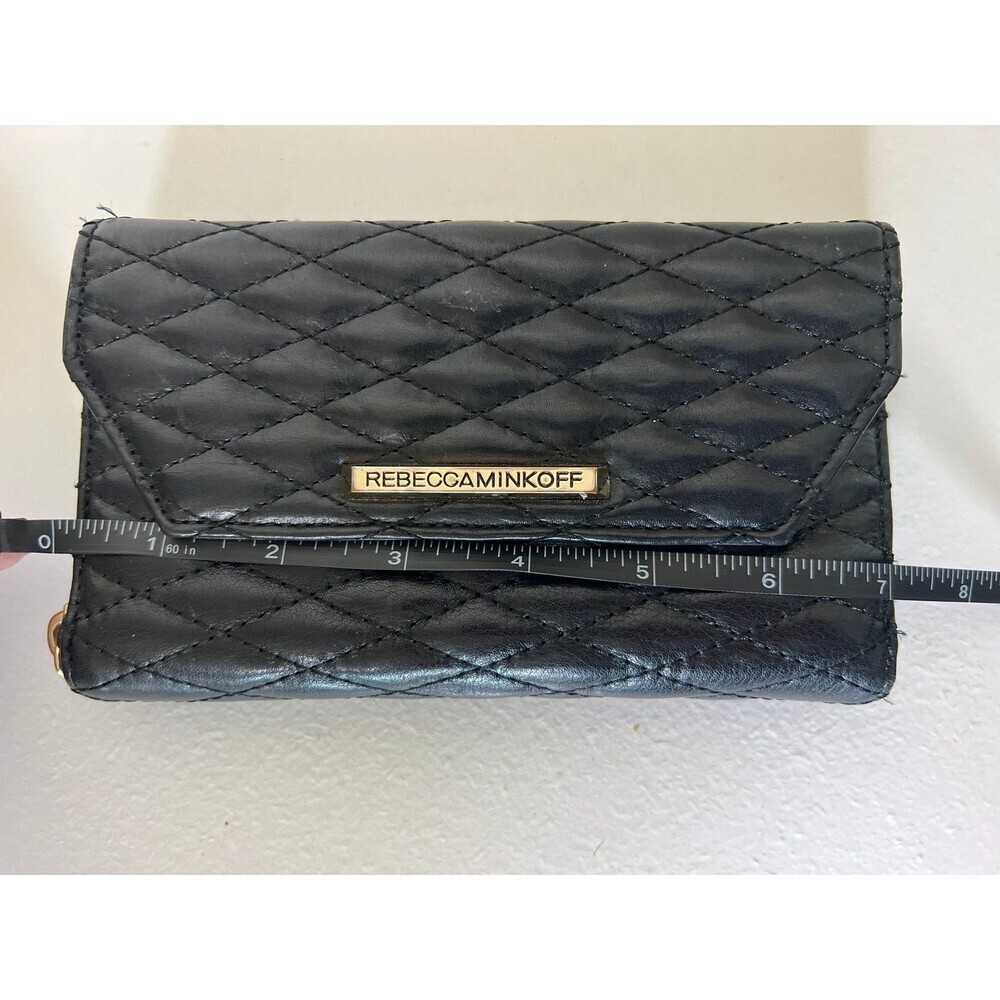 Rebecca Minkoff Black Quilted Zip Up Wallet Wristlet - Picture 2 of 8